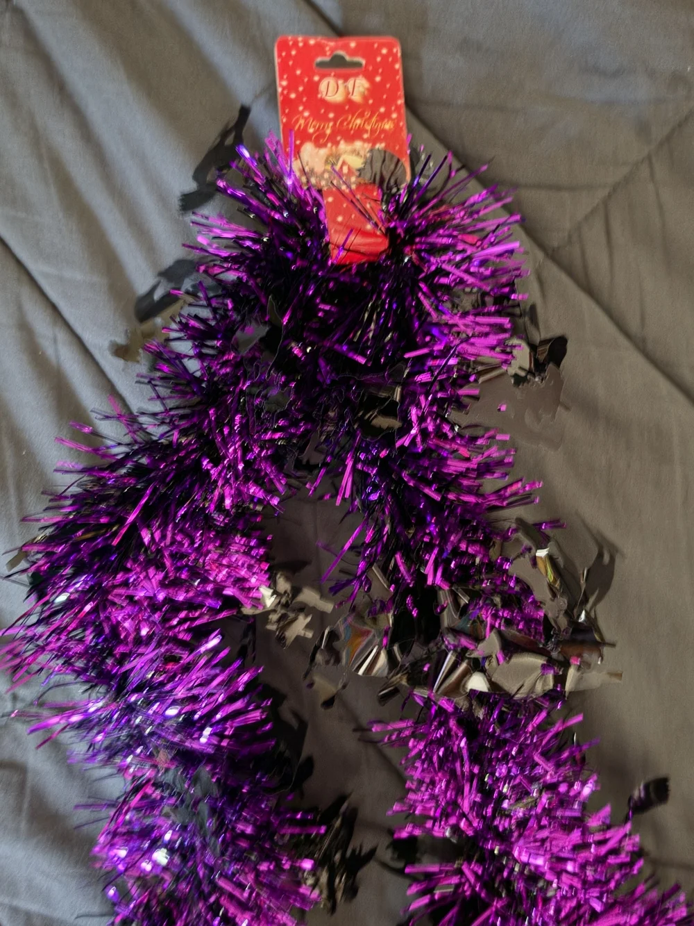 Purple and Black Festive Tinsel Garland - Sparkling Party Decoration